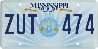 MS license plate ZUT474