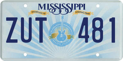 MS license plate ZUT481