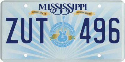 MS license plate ZUT496