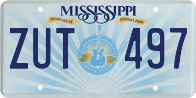 MS license plate ZUT497