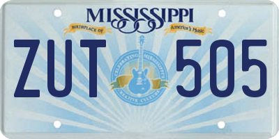 MS license plate ZUT505