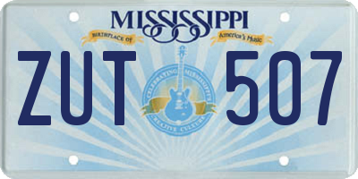 MS license plate ZUT507