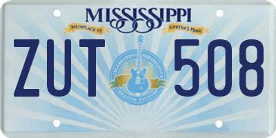 MS license plate ZUT508