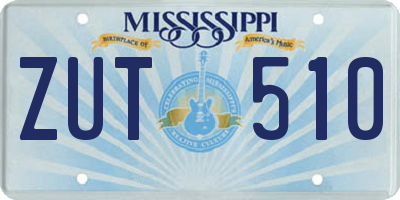 MS license plate ZUT510