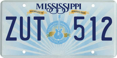 MS license plate ZUT512