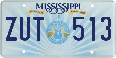MS license plate ZUT513