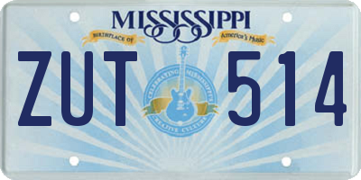 MS license plate ZUT514