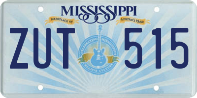 MS license plate ZUT515