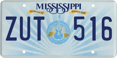 MS license plate ZUT516