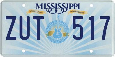 MS license plate ZUT517