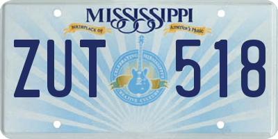 MS license plate ZUT518