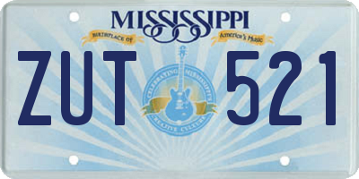 MS license plate ZUT521