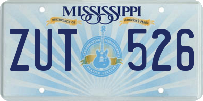 MS license plate ZUT526