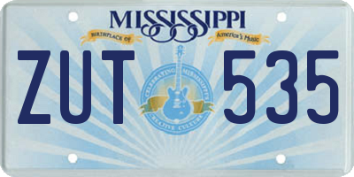 MS license plate ZUT535
