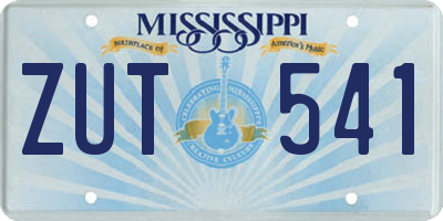 MS license plate ZUT541