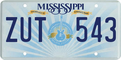 MS license plate ZUT543