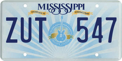 MS license plate ZUT547