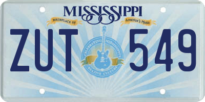 MS license plate ZUT549
