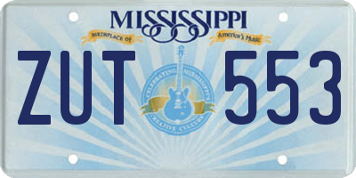 MS license plate ZUT553
