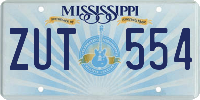 MS license plate ZUT554