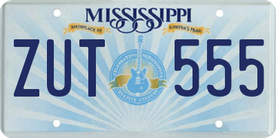 MS license plate ZUT555