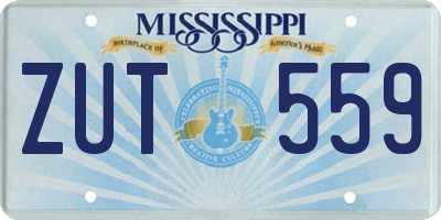 MS license plate ZUT559
