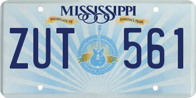 MS license plate ZUT561