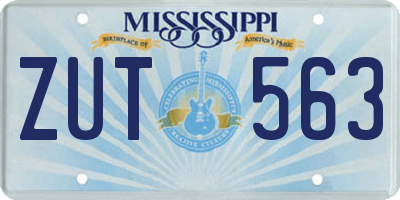 MS license plate ZUT563