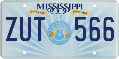 MS license plate ZUT566