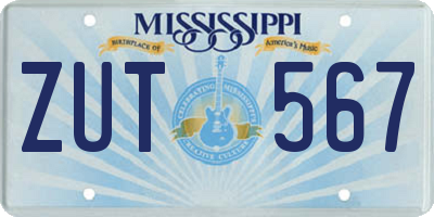 MS license plate ZUT567