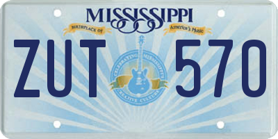 MS license plate ZUT570