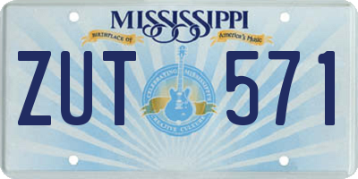 MS license plate ZUT571
