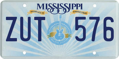 MS license plate ZUT576
