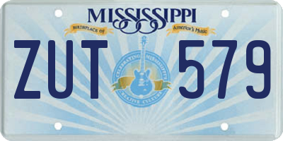 MS license plate ZUT579