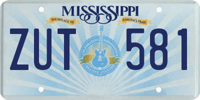 MS license plate ZUT581