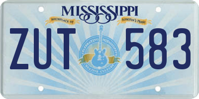MS license plate ZUT583