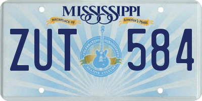 MS license plate ZUT584