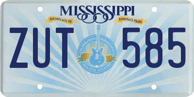 MS license plate ZUT585