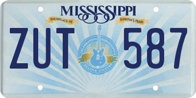 MS license plate ZUT587