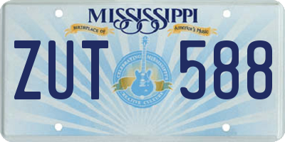MS license plate ZUT588