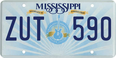 MS license plate ZUT590