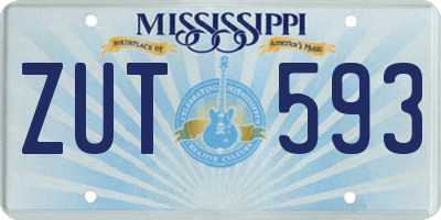 MS license plate ZUT593