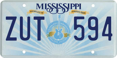 MS license plate ZUT594