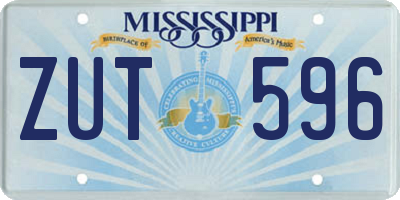 MS license plate ZUT596