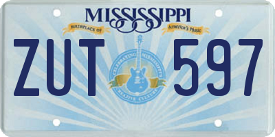 MS license plate ZUT597