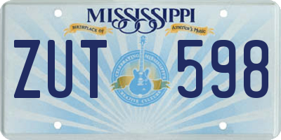 MS license plate ZUT598