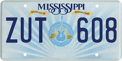 MS license plate ZUT608