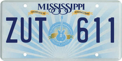 MS license plate ZUT611