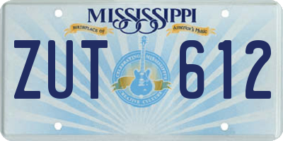 MS license plate ZUT612