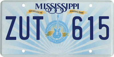 MS license plate ZUT615